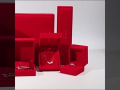 high end velvet square red jewelry box for bracelet Necklace ring packaging