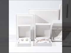 high end velvet square white jewelry box for bracelet Necklace ring packaging