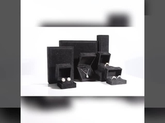 high end velvet square black jewelry box for bracelet Necklace ring packaging