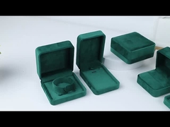 Luxury Jewellery Box Custom high end Necklace Bracelet Ring Packaging Dark green Velvet Jewelry Box