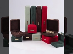 Octagonal Velvet Jewelry Box customizable flip Jewellery Box With Golden patch